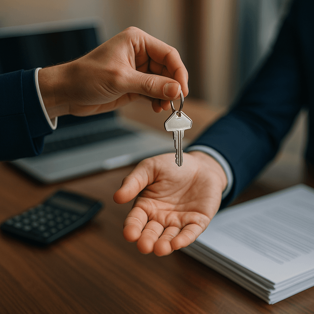 Fast loan closing represented by key exchange